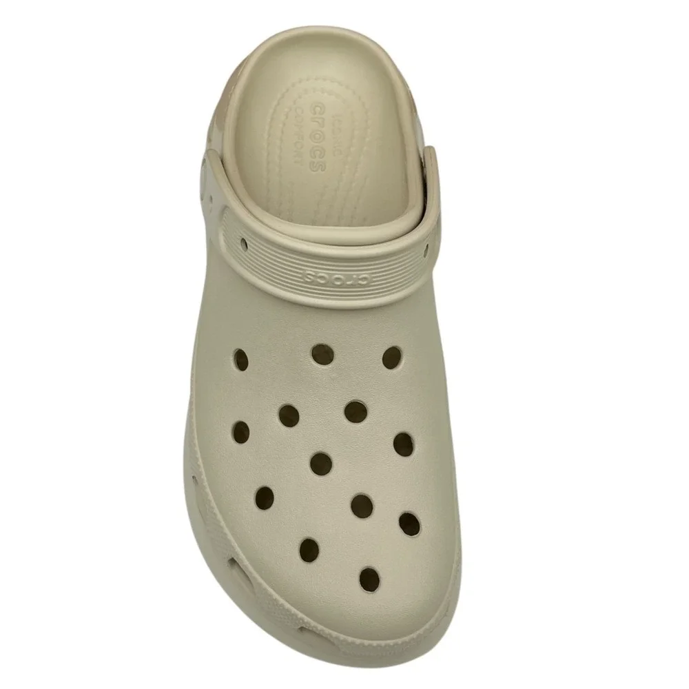Crocs Women's Mega Crush Chunky Platform Clogs Size 9 Bone Beige Slip-on Sandals